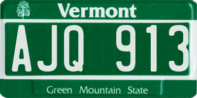 VT license plate AJQ913