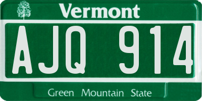 VT license plate AJQ914