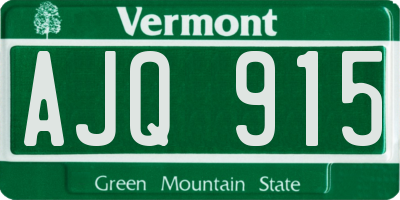VT license plate AJQ915