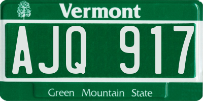 VT license plate AJQ917