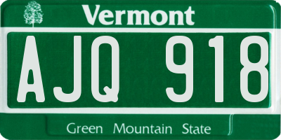 VT license plate AJQ918