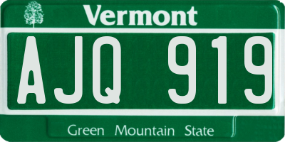 VT license plate AJQ919