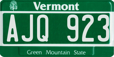 VT license plate AJQ923