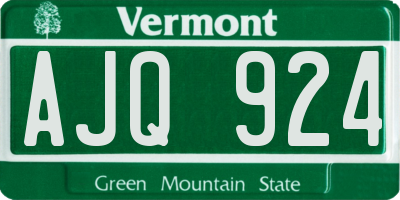 VT license plate AJQ924