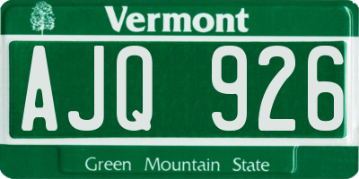 VT license plate AJQ926