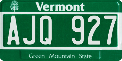 VT license plate AJQ927