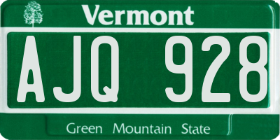 VT license plate AJQ928