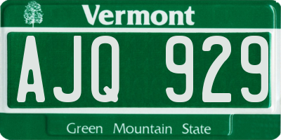 VT license plate AJQ929