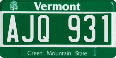 VT license plate AJQ931