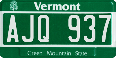 VT license plate AJQ937