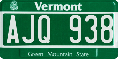 VT license plate AJQ938
