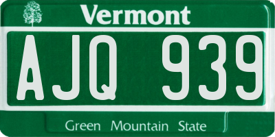 VT license plate AJQ939
