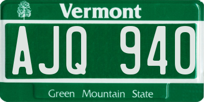VT license plate AJQ940