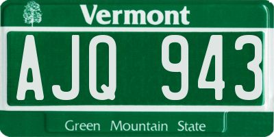VT license plate AJQ943