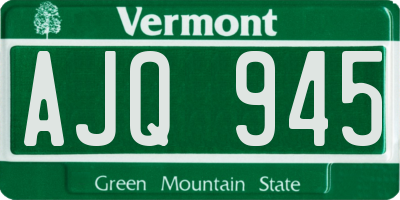 VT license plate AJQ945