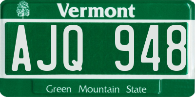 VT license plate AJQ948