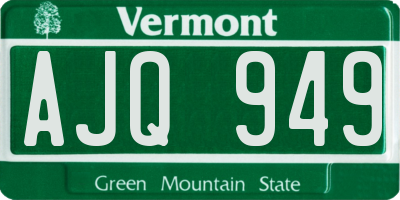 VT license plate AJQ949