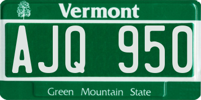 VT license plate AJQ950