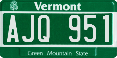 VT license plate AJQ951