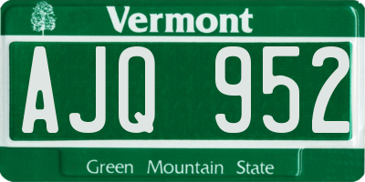 VT license plate AJQ952