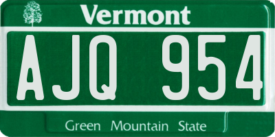 VT license plate AJQ954