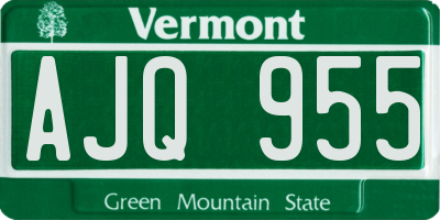 VT license plate AJQ955