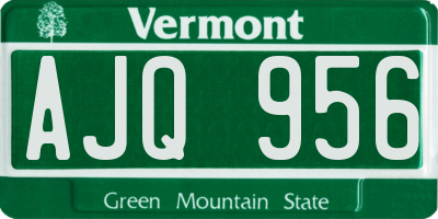 VT license plate AJQ956
