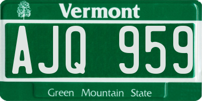 VT license plate AJQ959