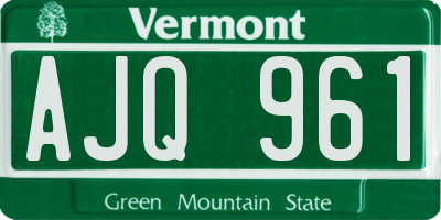 VT license plate AJQ961