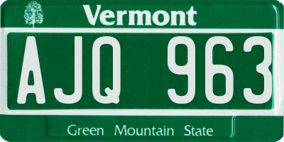 VT license plate AJQ963