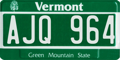 VT license plate AJQ964