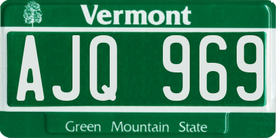 VT license plate AJQ969