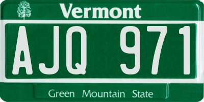 VT license plate AJQ971