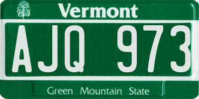 VT license plate AJQ973