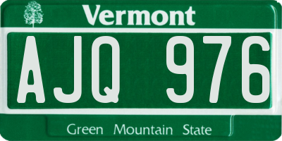 VT license plate AJQ976