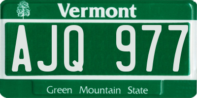 VT license plate AJQ977