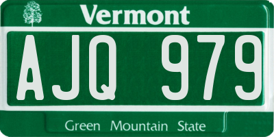 VT license plate AJQ979