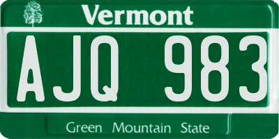 VT license plate AJQ983