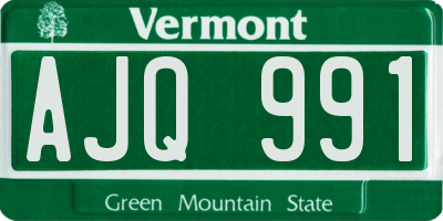 VT license plate AJQ991
