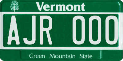 VT license plate AJR000