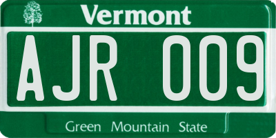VT license plate AJR009