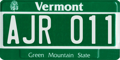 VT license plate AJR011