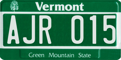 VT license plate AJR015