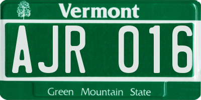 VT license plate AJR016