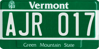 VT license plate AJR017