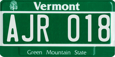 VT license plate AJR018