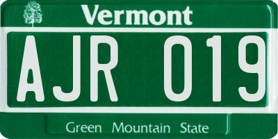 VT license plate AJR019