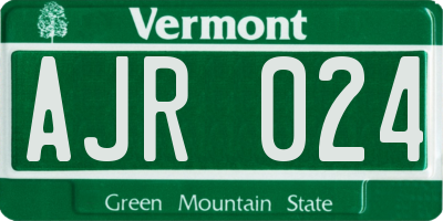 VT license plate AJR024
