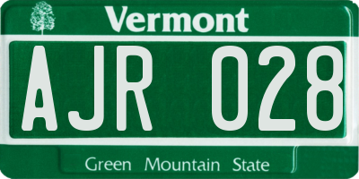 VT license plate AJR028