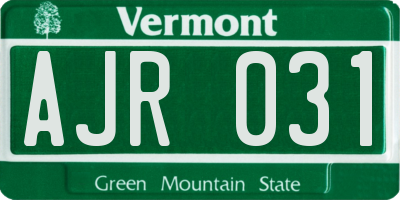 VT license plate AJR031